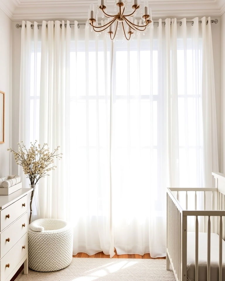 nursery sheer white curtains for natural light
