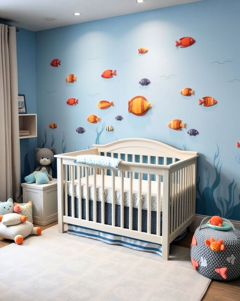 ocean underwater inspired nursery decor