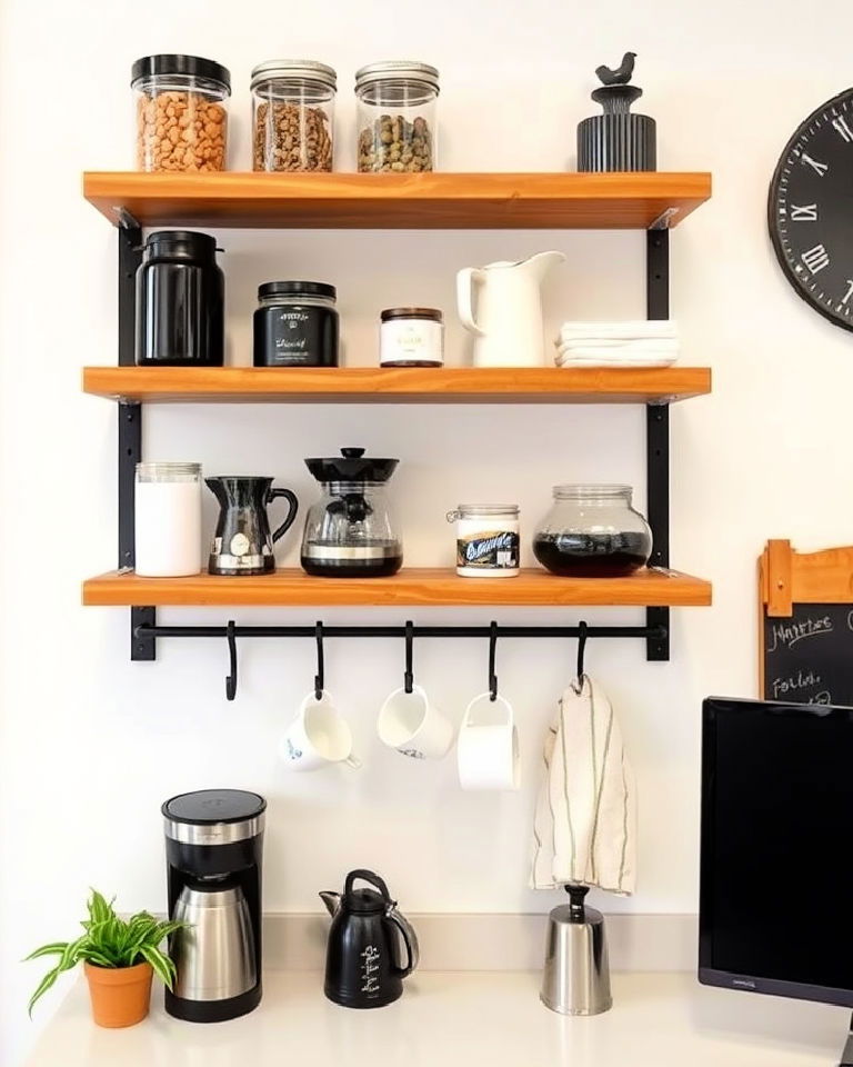 office wall mounted coffee bar