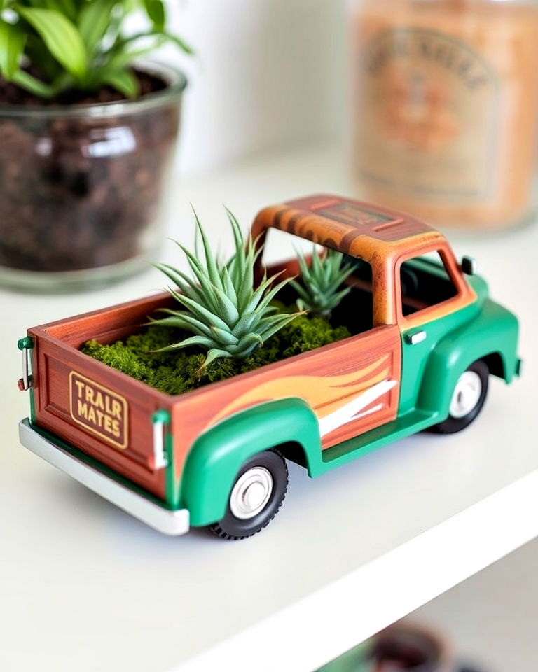 old toy car into a quirky terrarium
