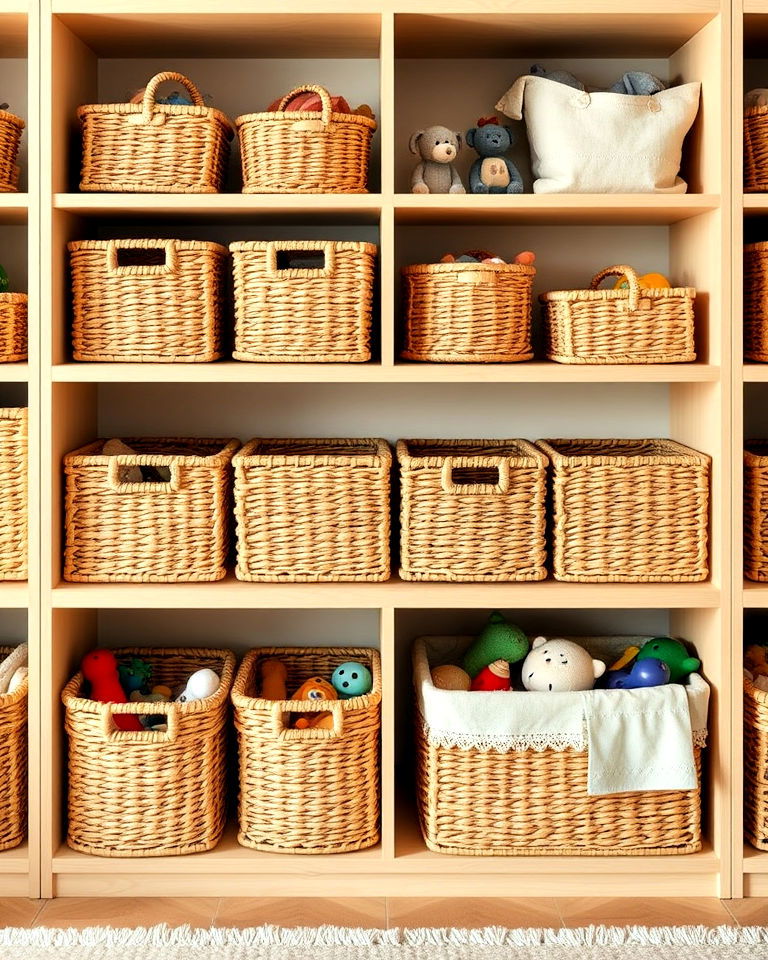 open baskets for toy storage