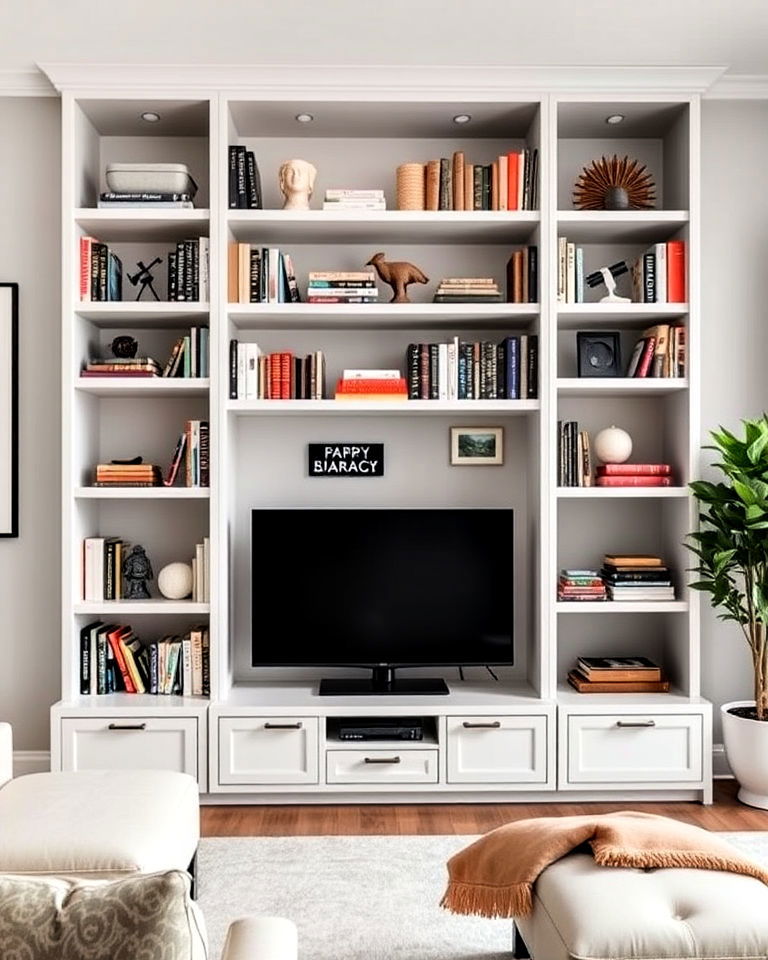 open shelf bookcase for decor and storage