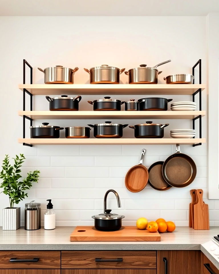 open shelving displays