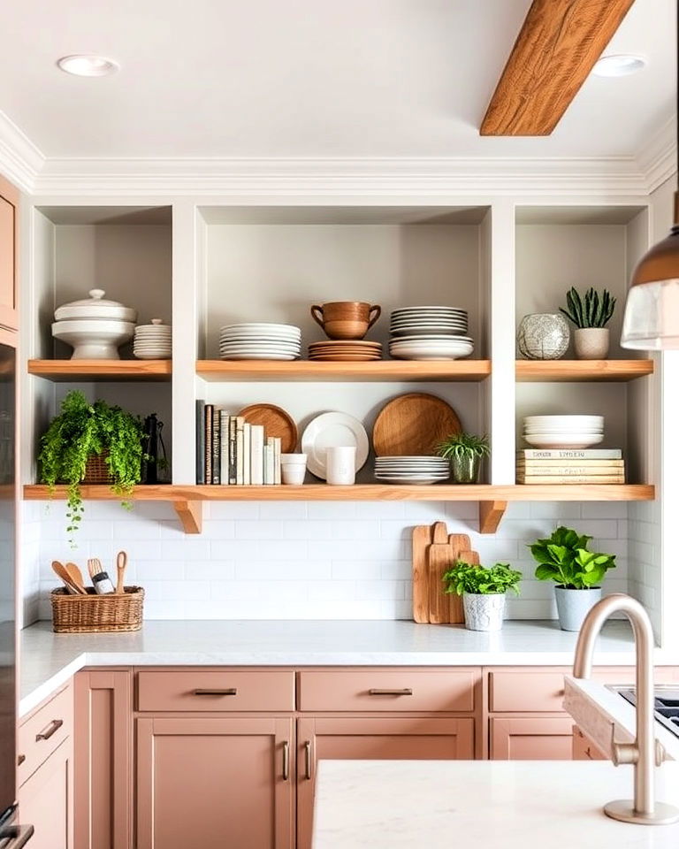 open shelving for extra storage