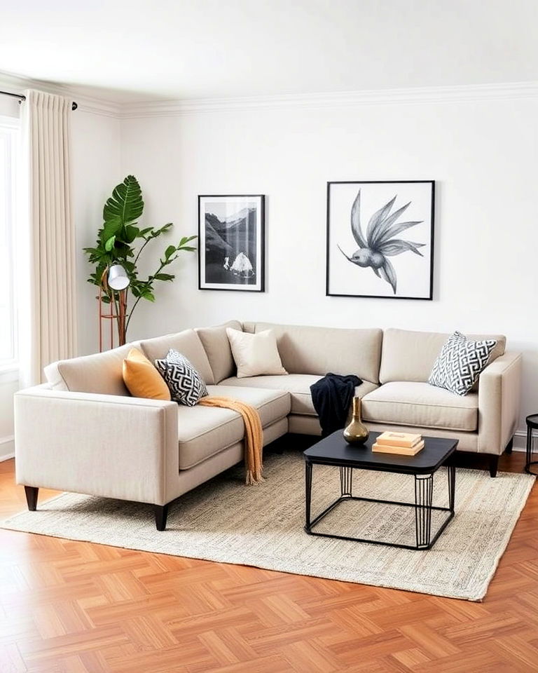 opt for a compact sectional sofa