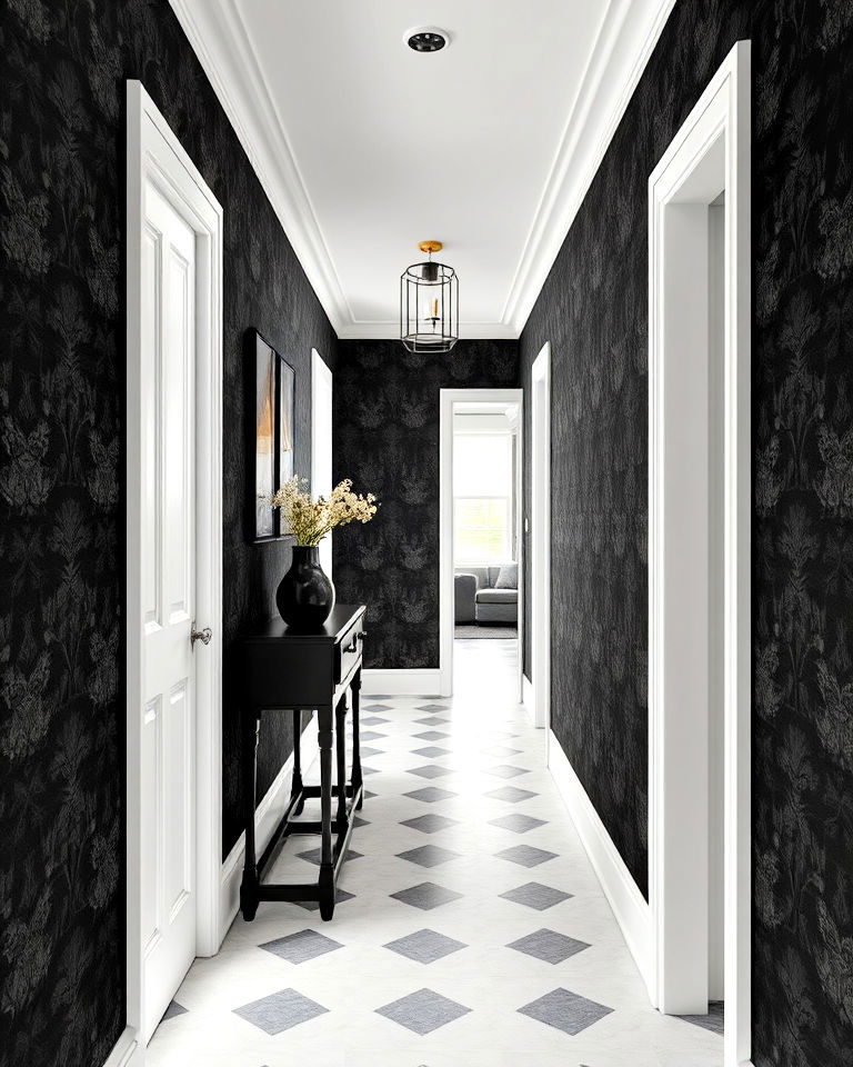 opt for black wallpaper