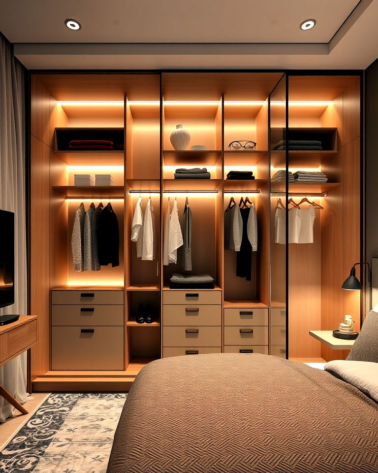 opt for open wardrobes for hotel room