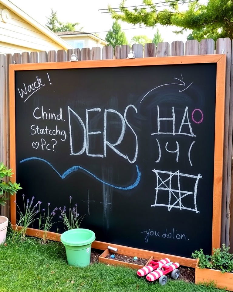 outdoor chalkboard for drawing fun