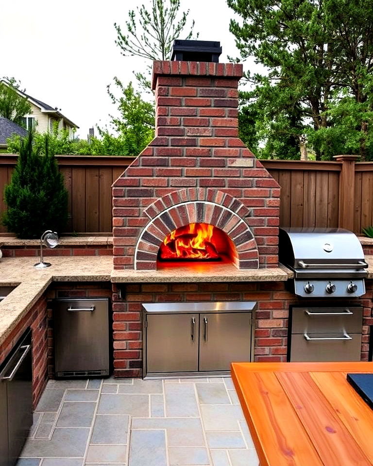 outdoor pizza oven kitchen