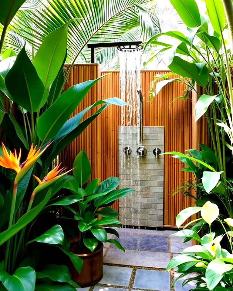 outdoor shower oasis
