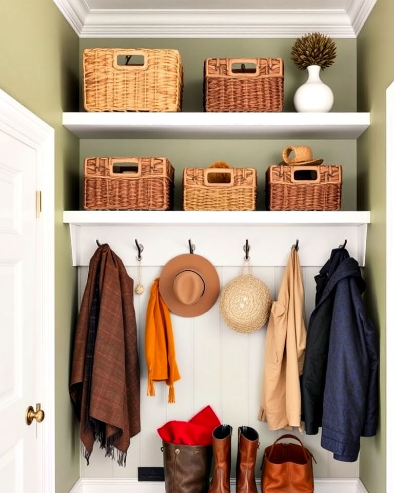 overhead storage shelves for boot room
