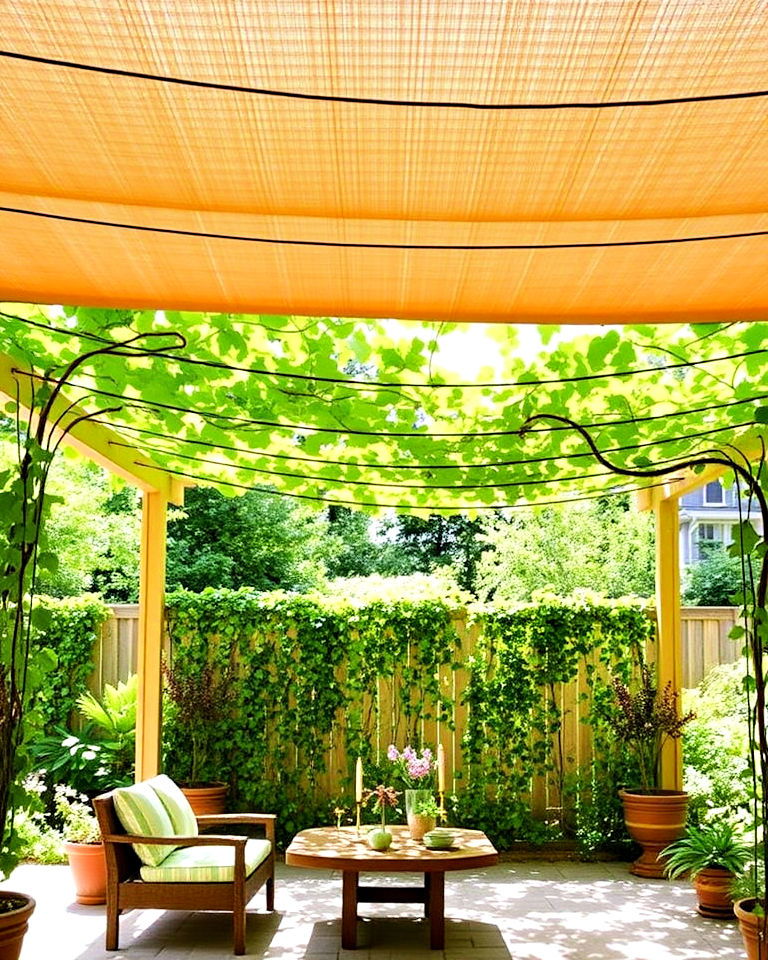 overhead vines on wire