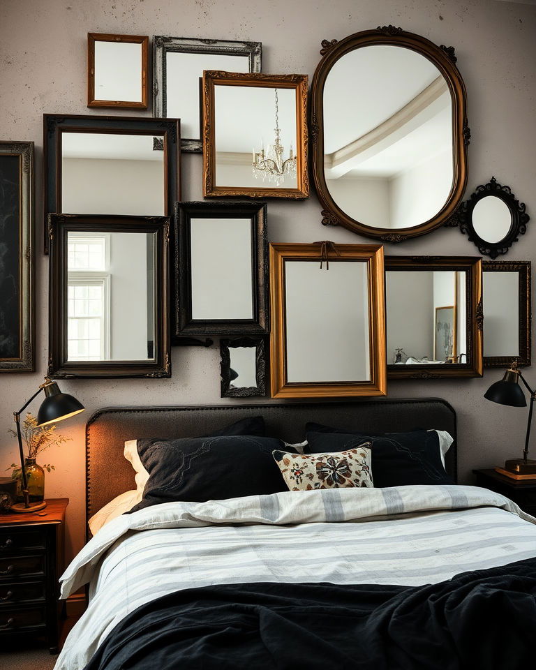 overlapping mirrors for room