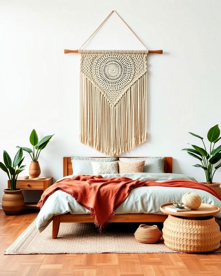 oversized macramé wall hanging