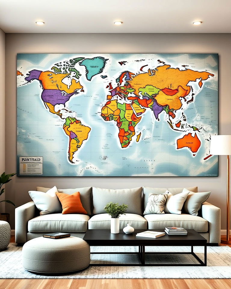 oversized world map