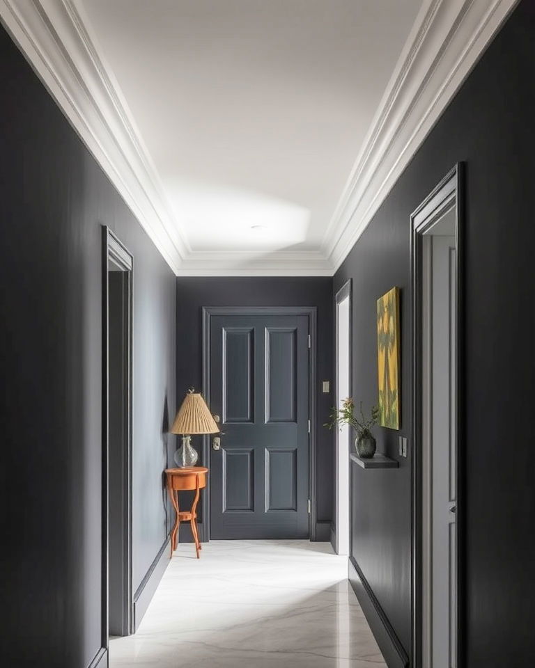 paint the ceiling a lighter shade hallway