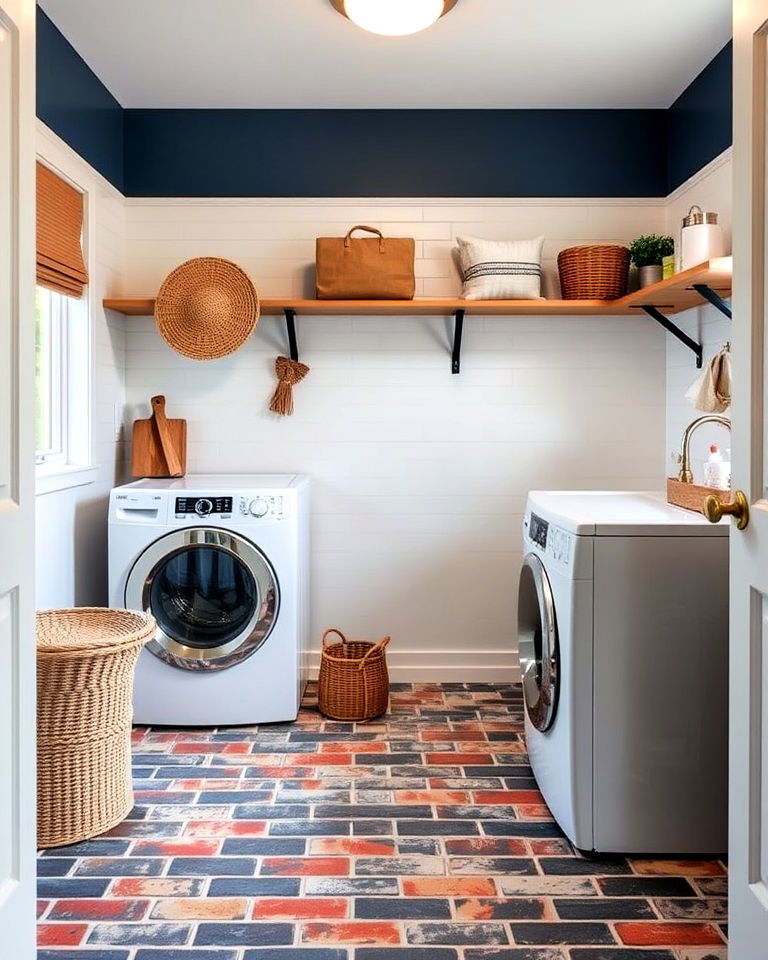 painted brick flooring
