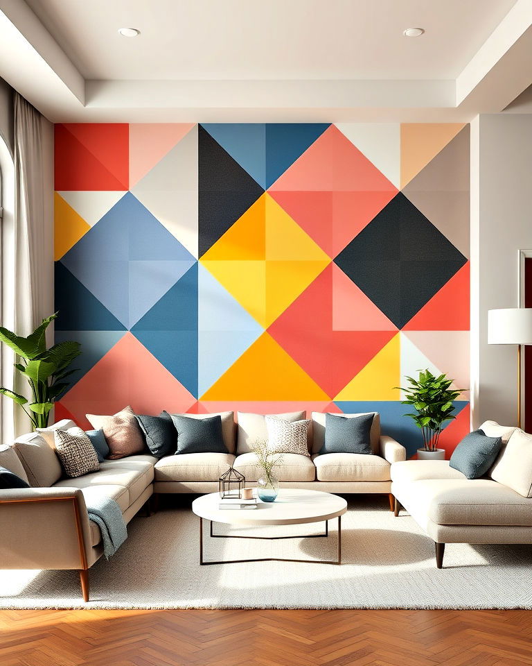 painted geometric patterns wall art