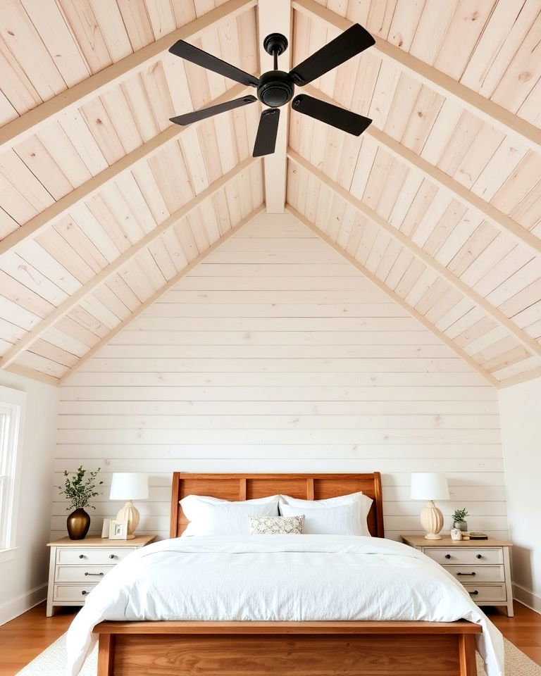 painted wood vaulted ceiling design
