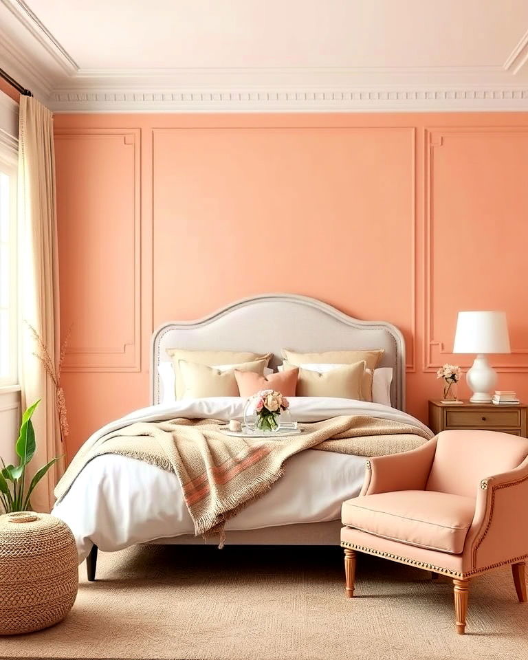 pale peach home for subtle warmth