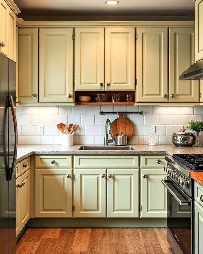 paneled wood cabinets