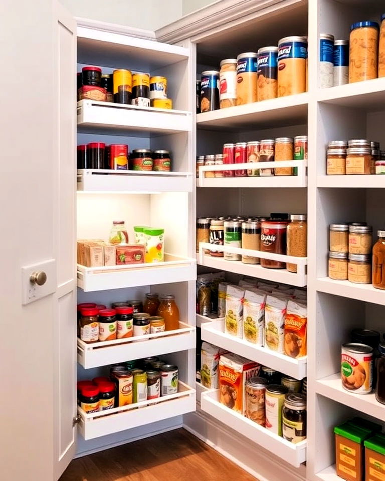pantry with slide out shelves