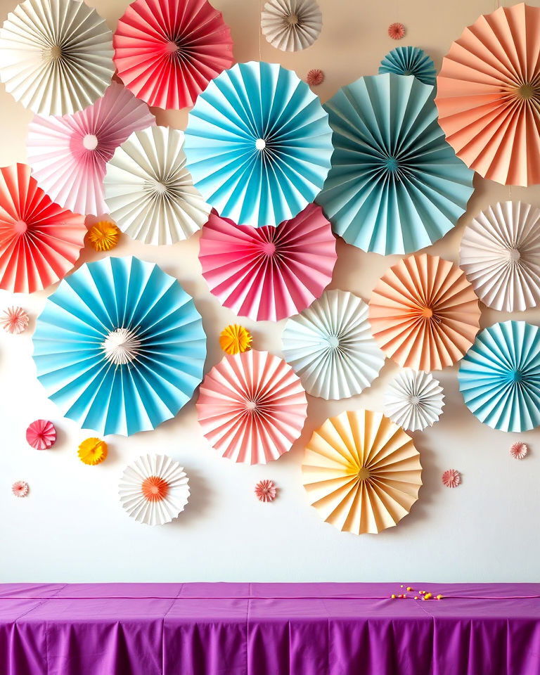 paper fan for birthday decorations