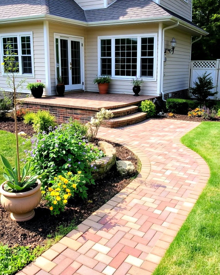 patio extension with paver walkways