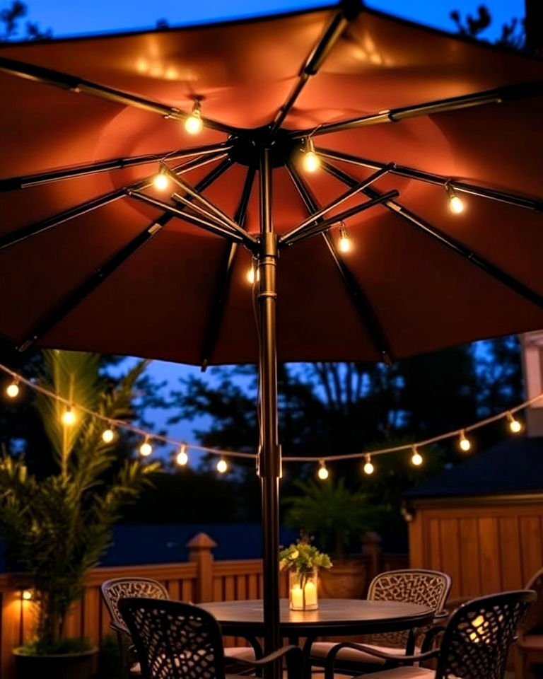 patio umbrella string lights for targeted lighting