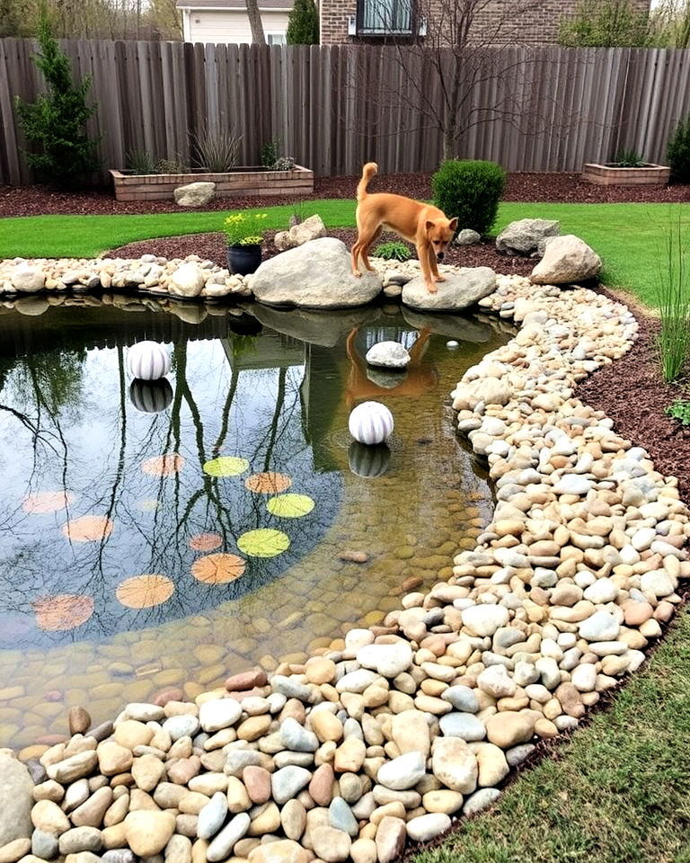 pebble beach area pond landscaping