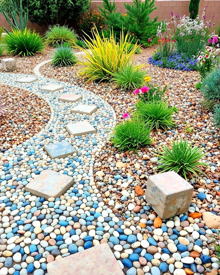 pebble mosaic accents for personal touch
