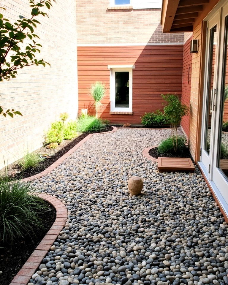 pebble pathway and flooring for the garden