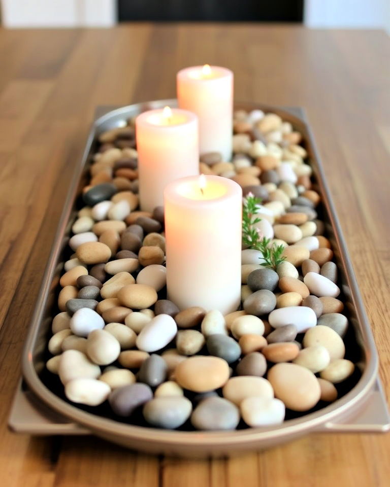 pebbles and candles