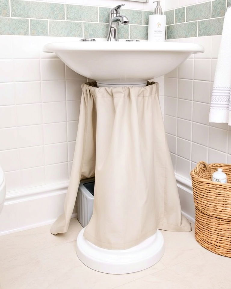 pedestal sink skirt with velcro