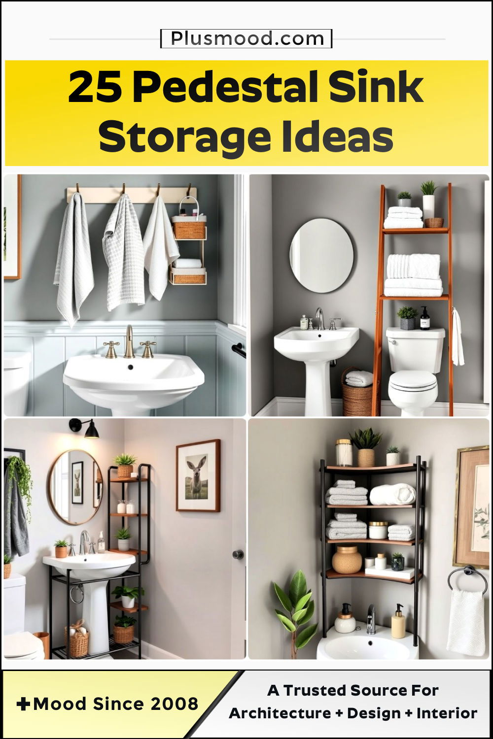 pedestal sink storage ideas and inspiration