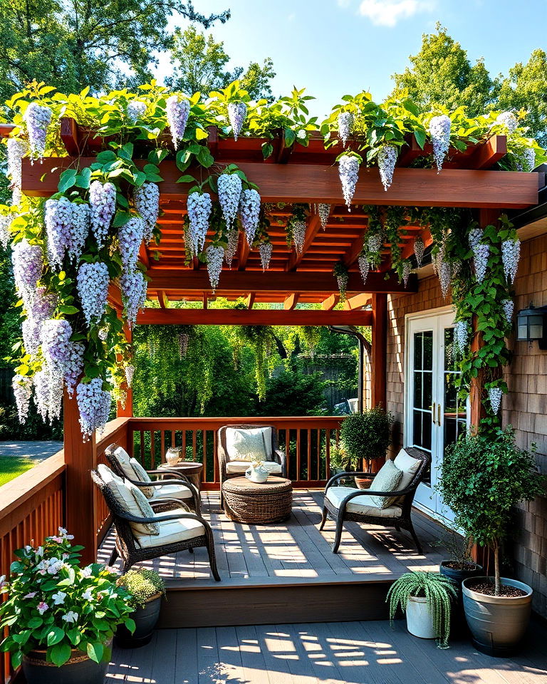 pergola with climbing plants
