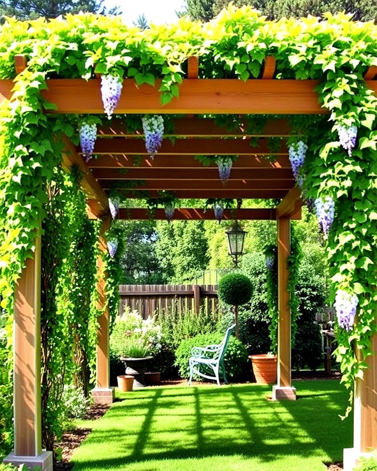 pergola with climbing plants