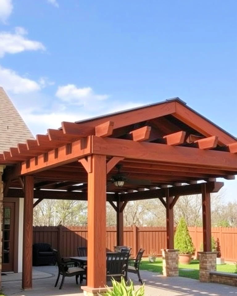 pergola with gable roof for cooler climates
