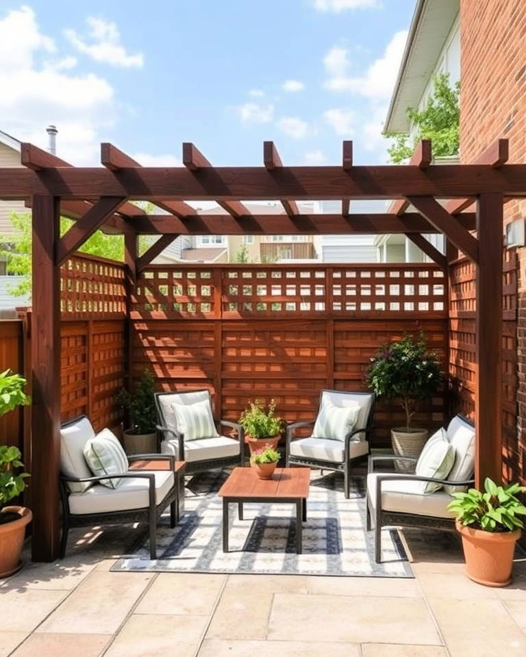 pergola with privacy screens