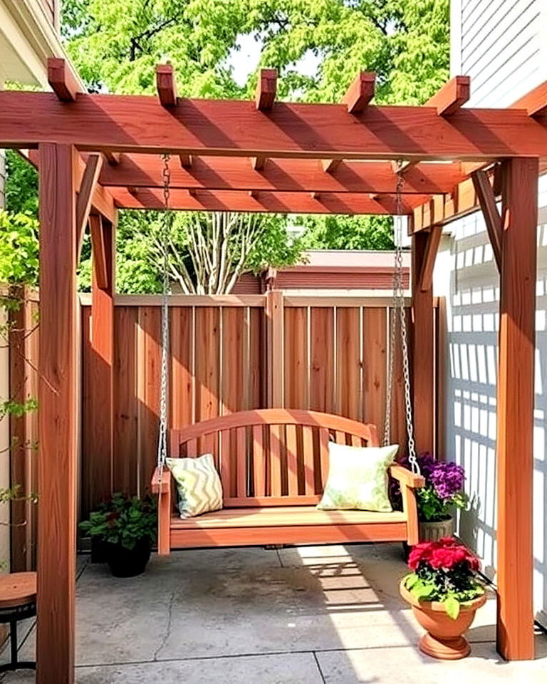 pergola with swing for small patio