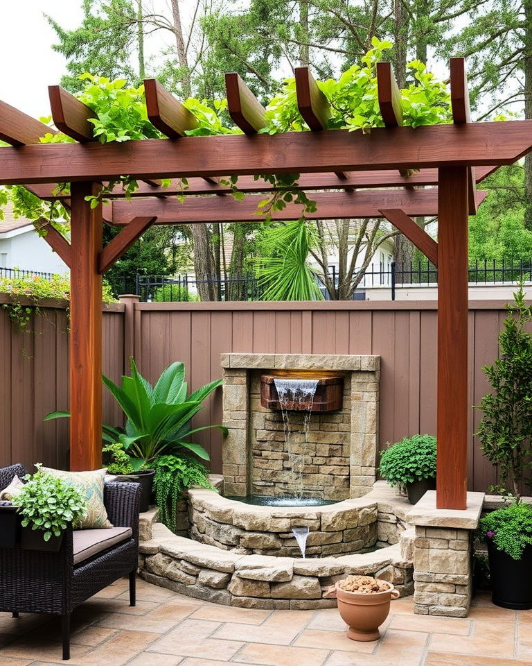 pergola with water feature