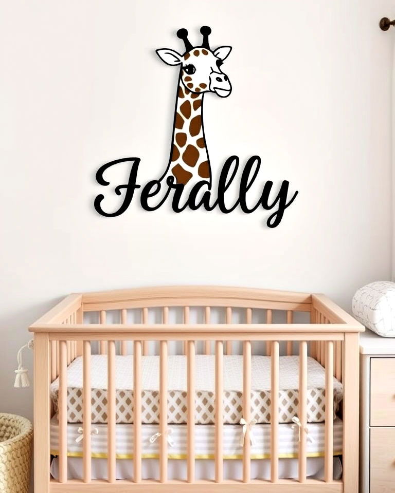 personalized giraffe name sign