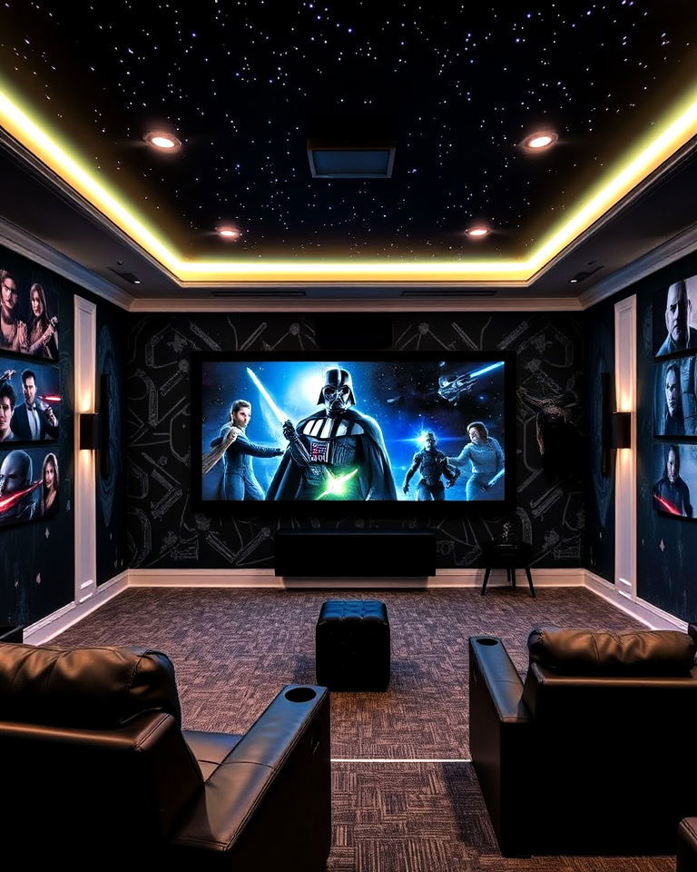 personalized movie theme for basement theater