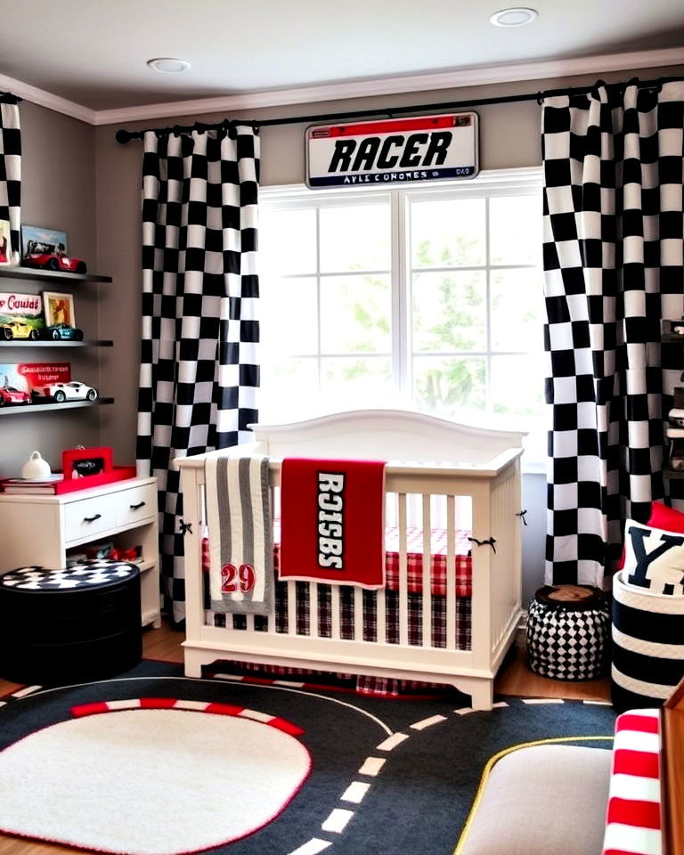 personalized racecar themed nursery decor