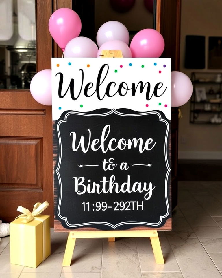 personalized welcome signs for birthday celebration