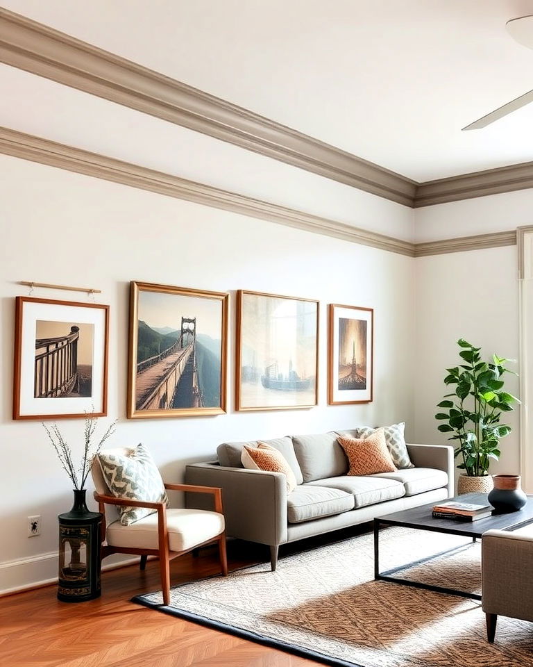 picture rail for easy art display