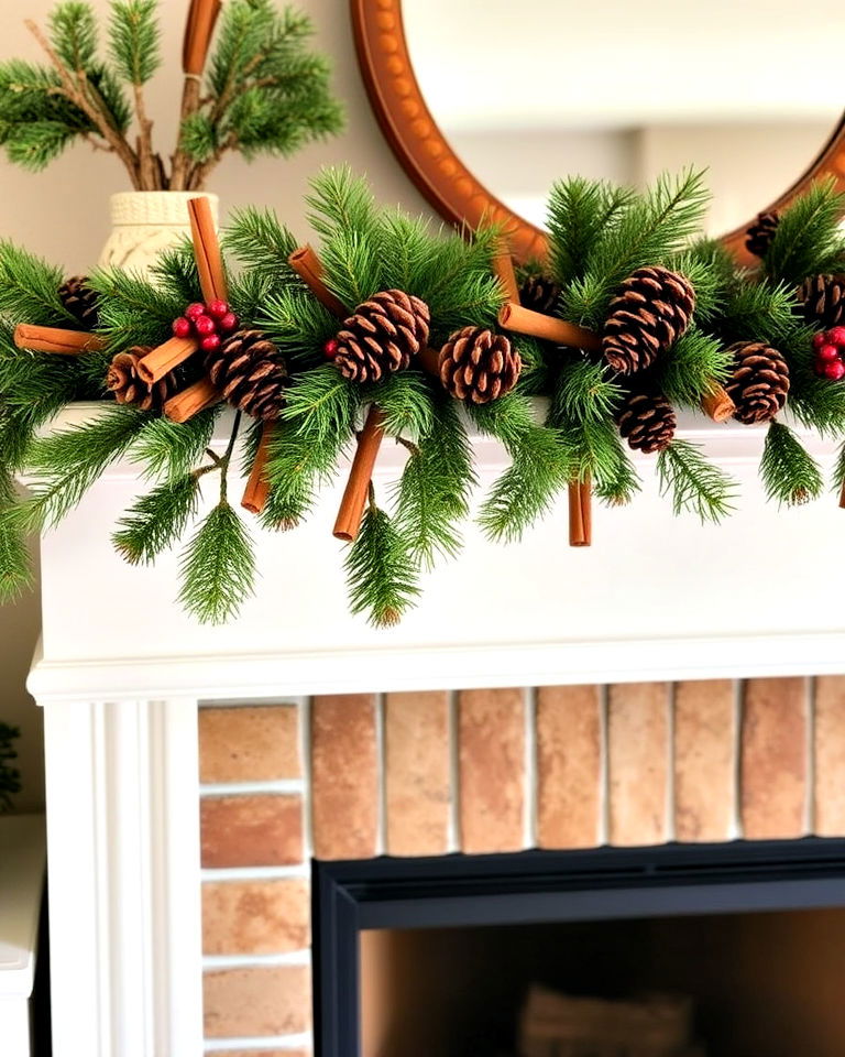 pinecone and cinnamon stick garland