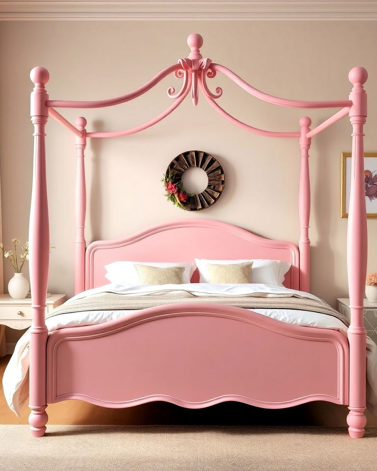 pink bed frame