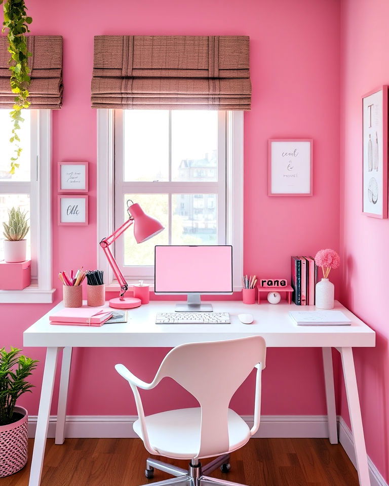pink desk accessories