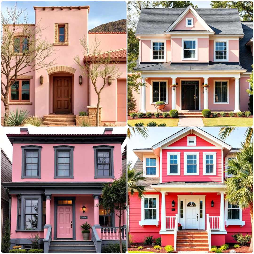 pink house exterior ideas